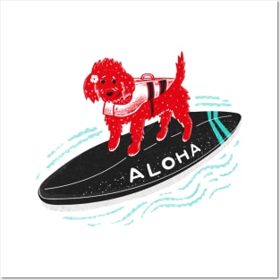 Aloha Dog Surfer Posters and Art